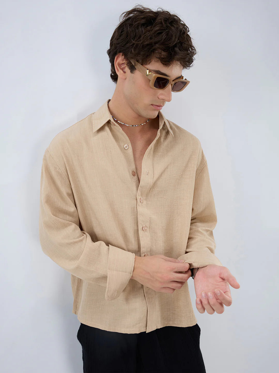 Drezola Best Beige Linen Shirt for Men | Best Casual Shirt for Men