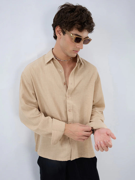 Drezola Best Beige Linen Shirt for Men | Best Casual Shirt for Men