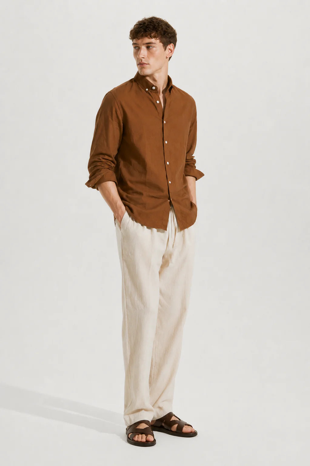 Drezola Brown Linen Shirt for Men | Best Casual Shirt for Men