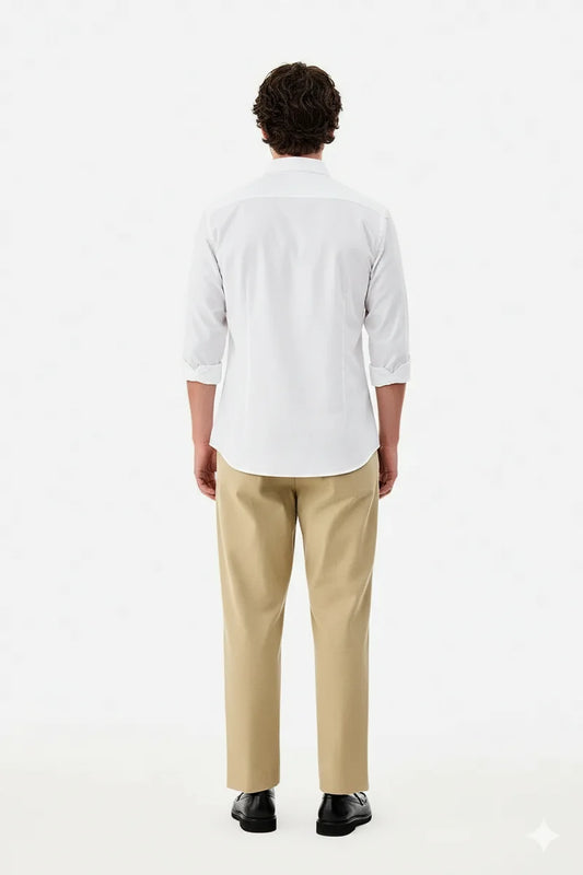 Best Premium Oxford Men’s White Cotton Casual Shirt – Slim Fit