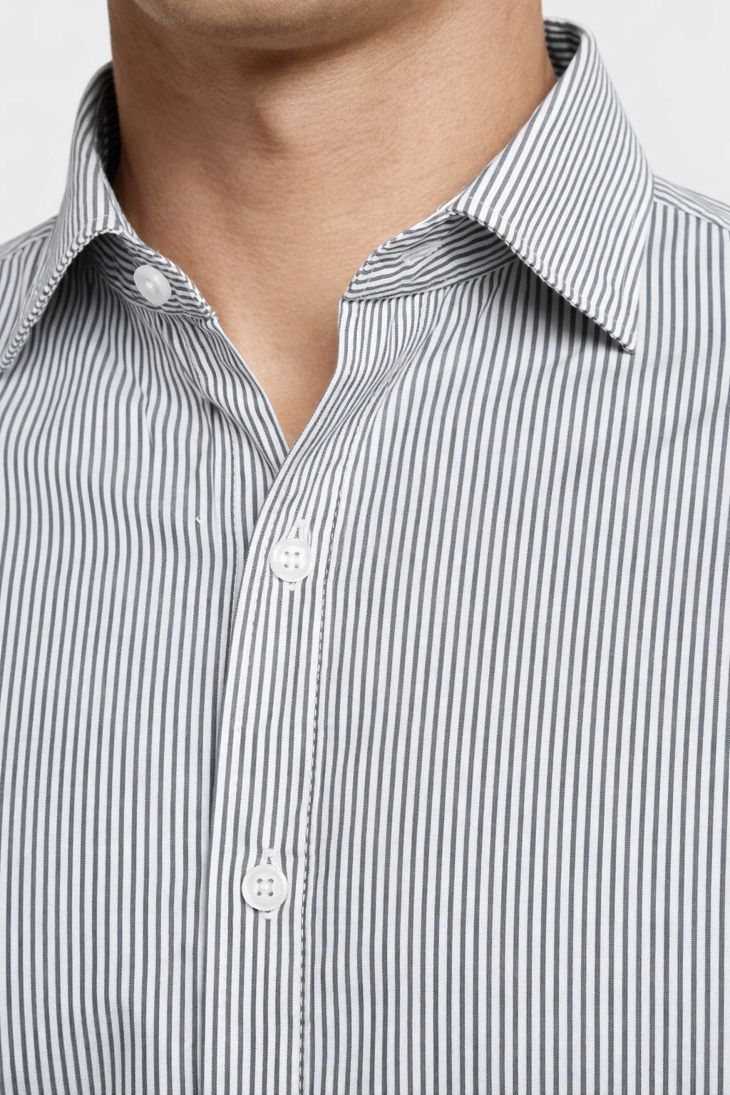 Drezola Grey Fine Stripe Formal Shirt for Men | Best Casual Shirt for Men