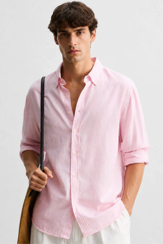 Drezola Pink Linen Shirt for Men | Best Casual Shirt for Men