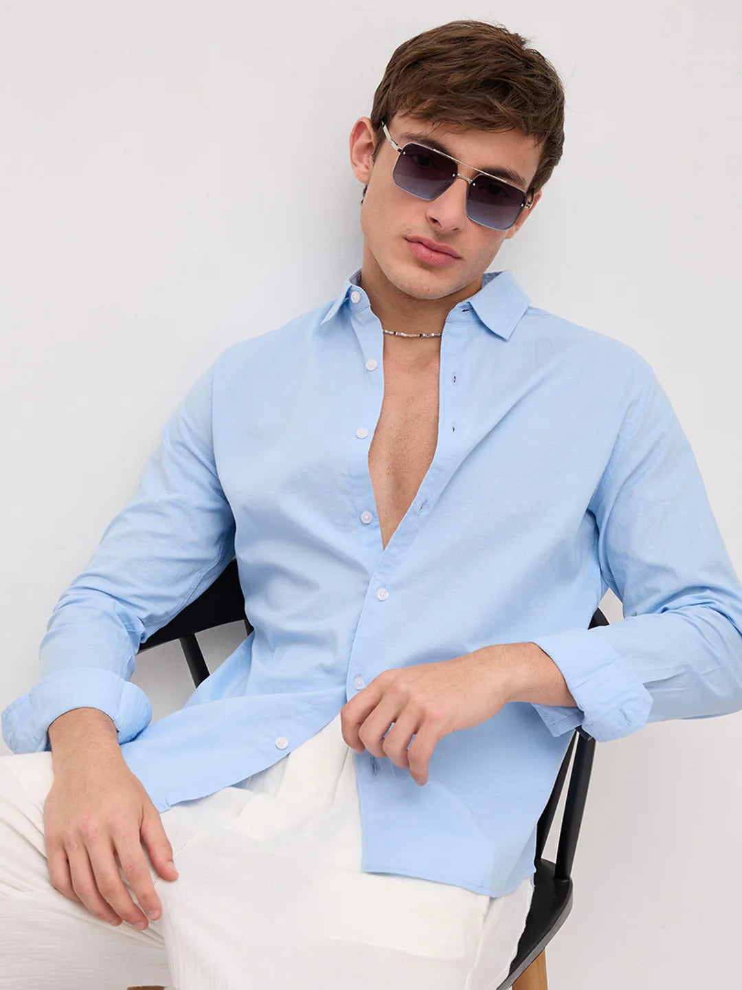 Drezola Light Blue  Casual  Shirt for Men | Best Casual Shirt for Men