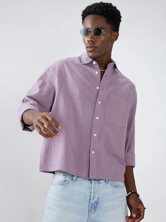 Drezola Lilac Solid Shirt for Men | Best Casual Shirt for Men
