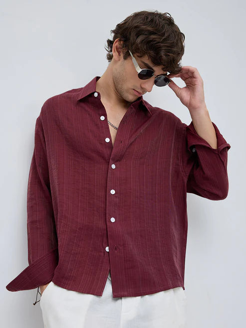 Drezola Maroon Wine Shirt for Men | Best Casual Shirt for Men
