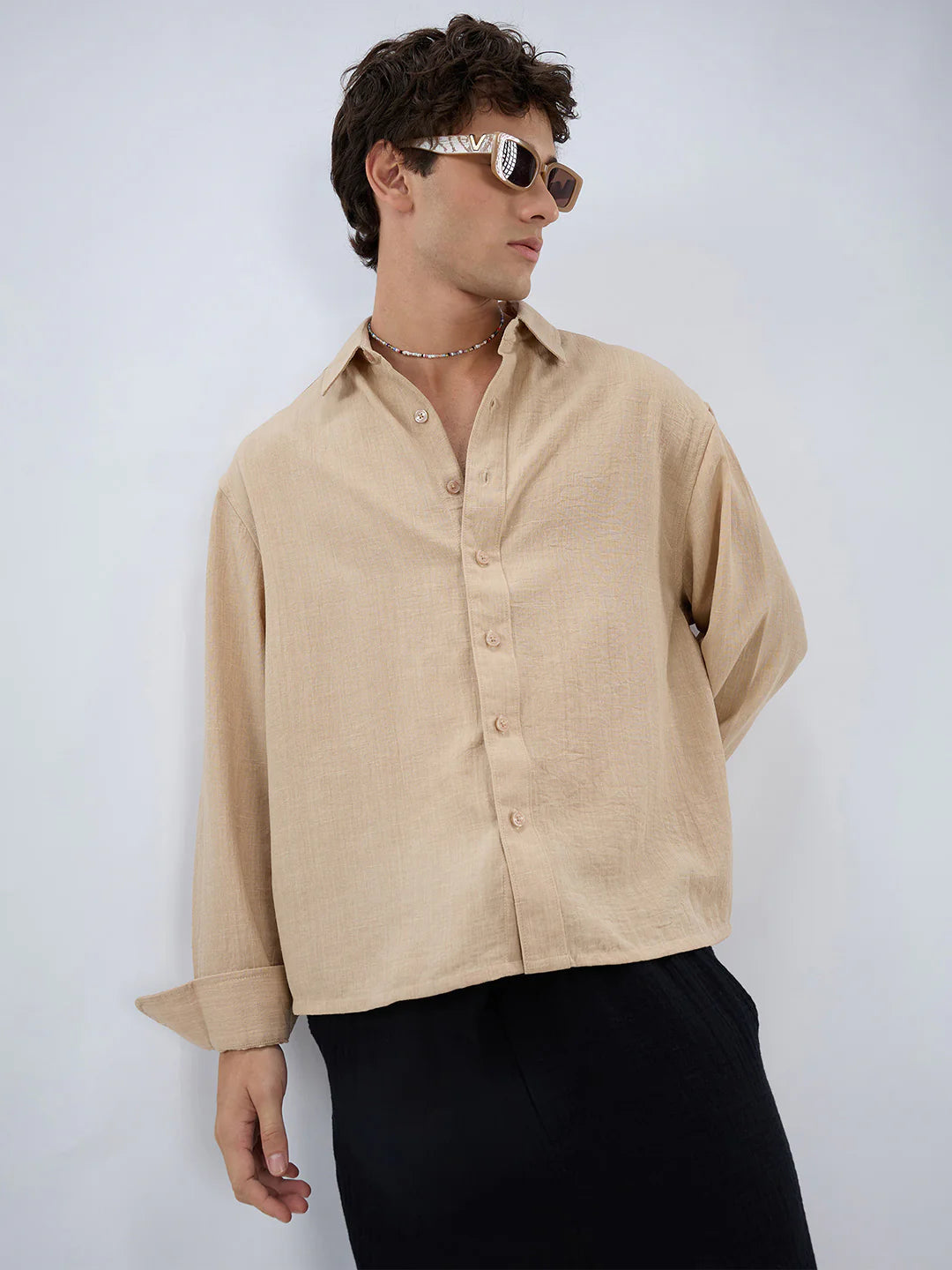 Drezola Best Beige Linen Shirt for Men | Best Casual Shirt for Men