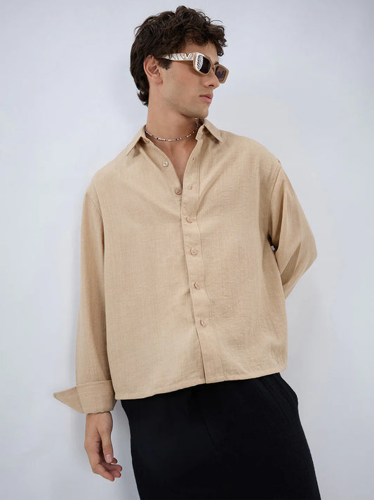 Drezola Best Beige Linen Shirt for Men | Best Casual Shirt for Men