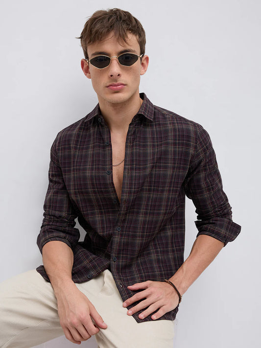 Drezola Dark Checked Shirt for Men | Best Casual Shirt for Men