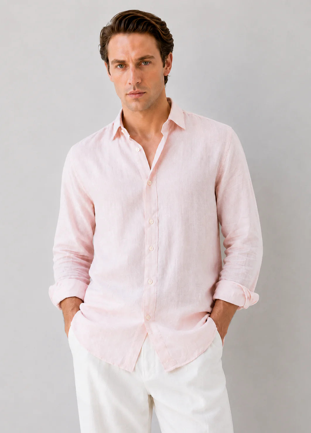 Drezola Pink Linen Shirt for Men | Best Casual Shirt for Men