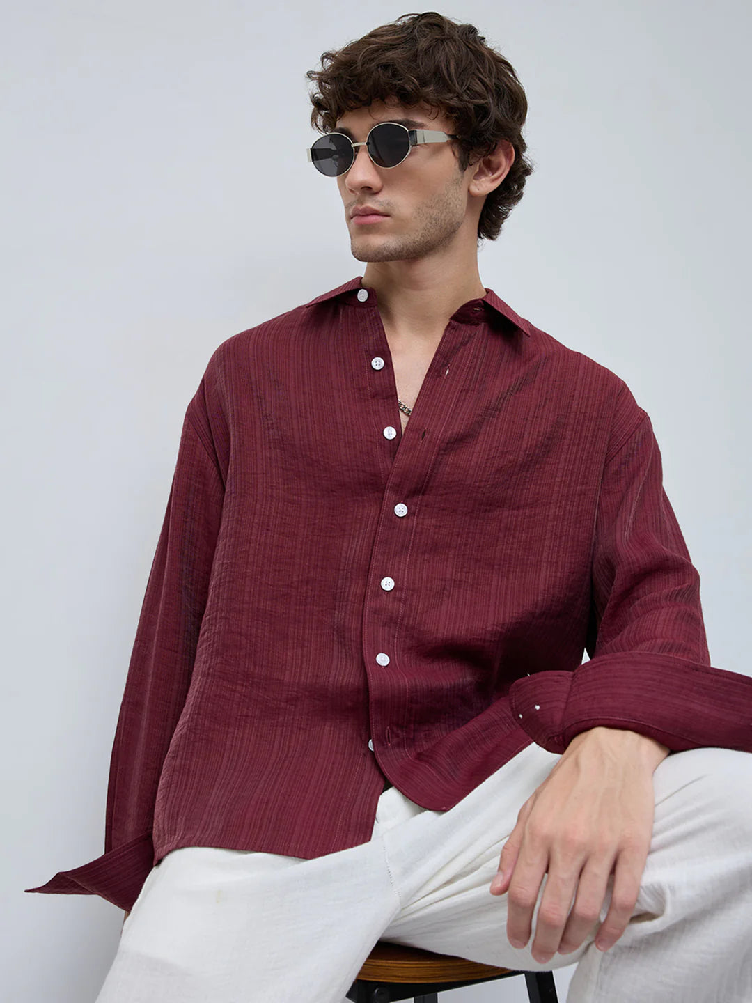 Drezola Maroon Wine Shirt for Men | Best Casual Shirt for Men