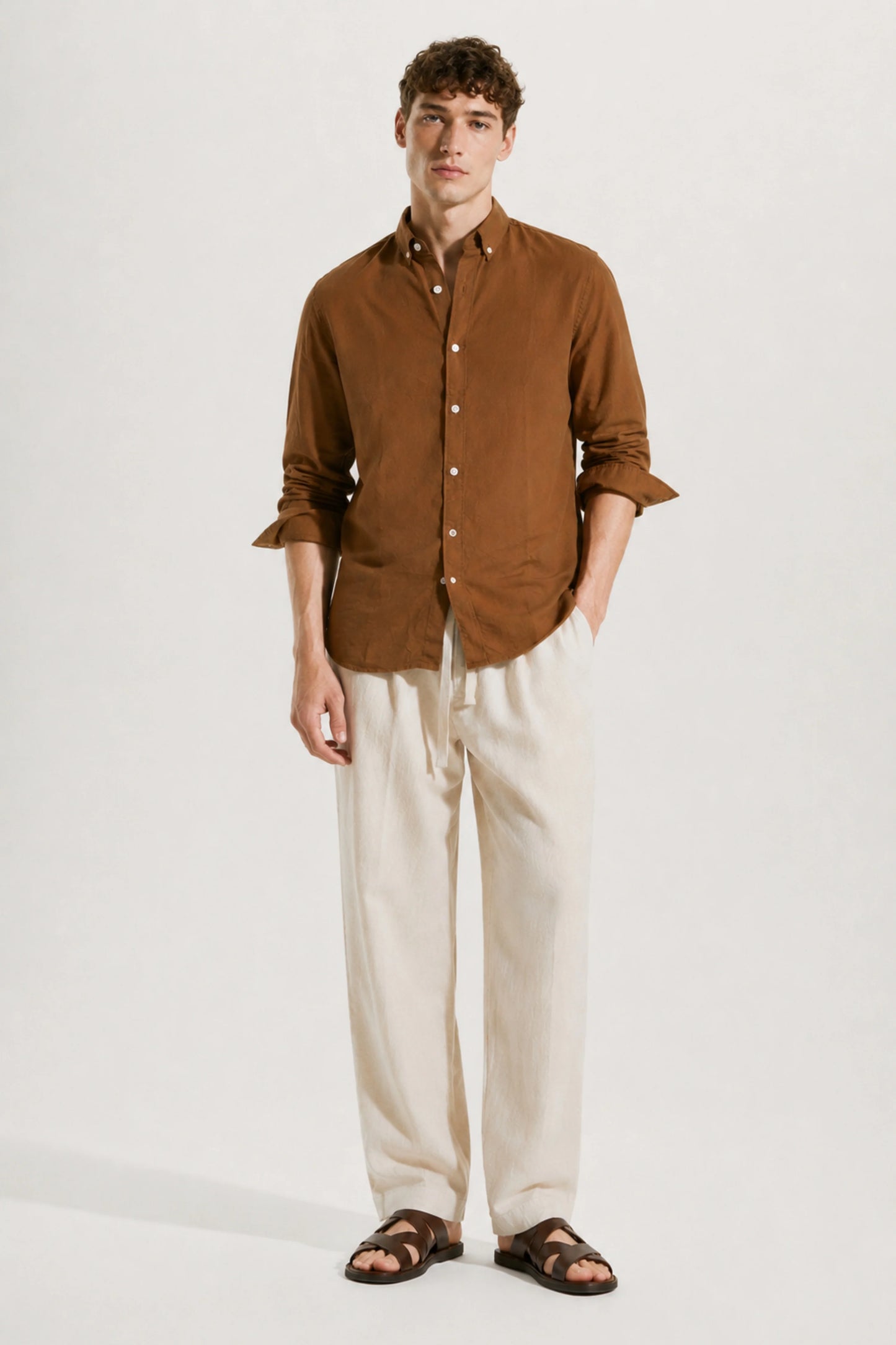 Drezola Brown Linen Shirt for Men | Best Casual Shirt for Men