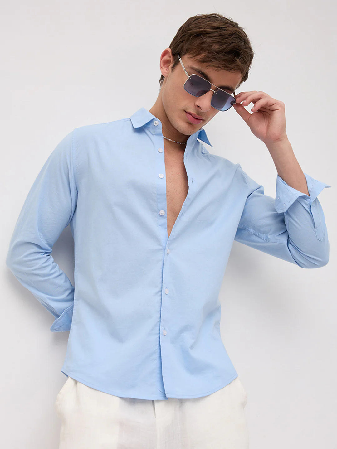 Drezola Light Blue  Casual  Shirt for Men | Best Casual Shirt for Men