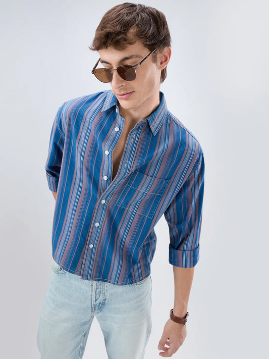 Drezola Best Blue Striped Shirt for Men | Best Casual Shirt for Men