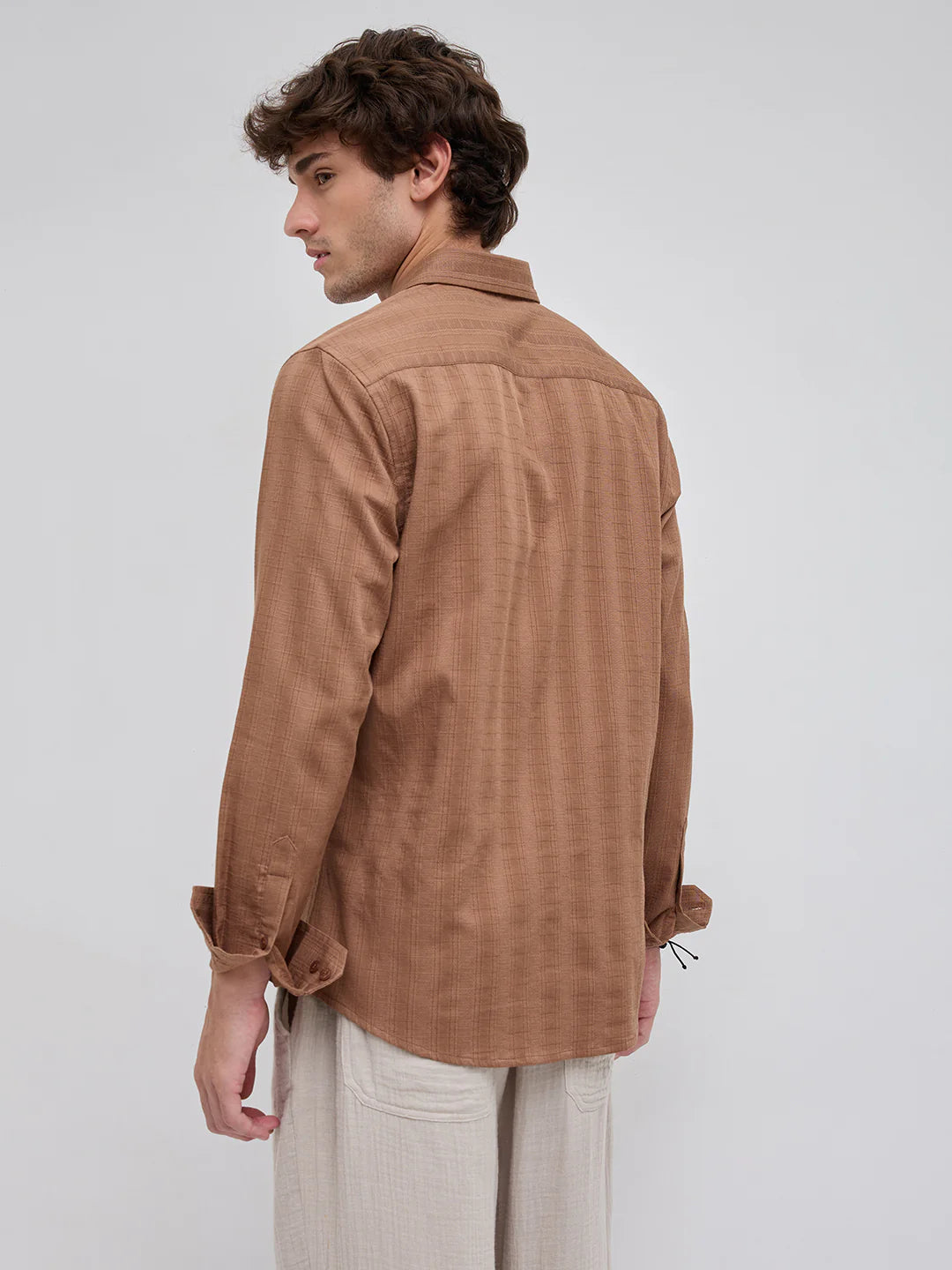Drezola Best Brown Camel Check Shirt for Men | Best Casual Shirt for Men