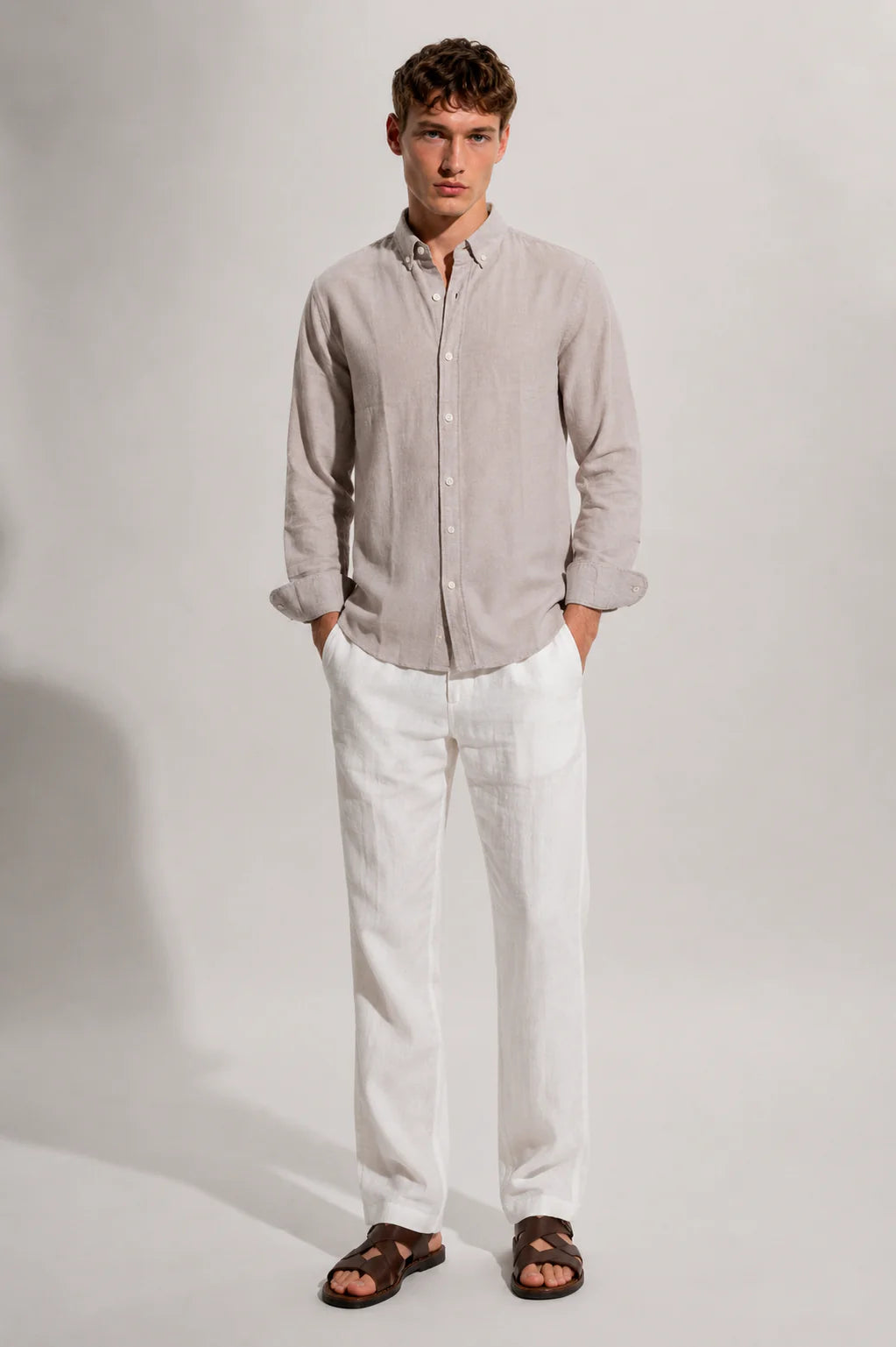 Drezola Stone Sand Linen Shirt for Men | Best Casual Shirt for Men