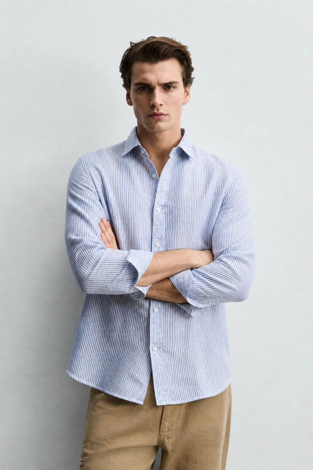 Drezola Light Blue Striped Shirt for Men | Best Casual Shirt for Men
