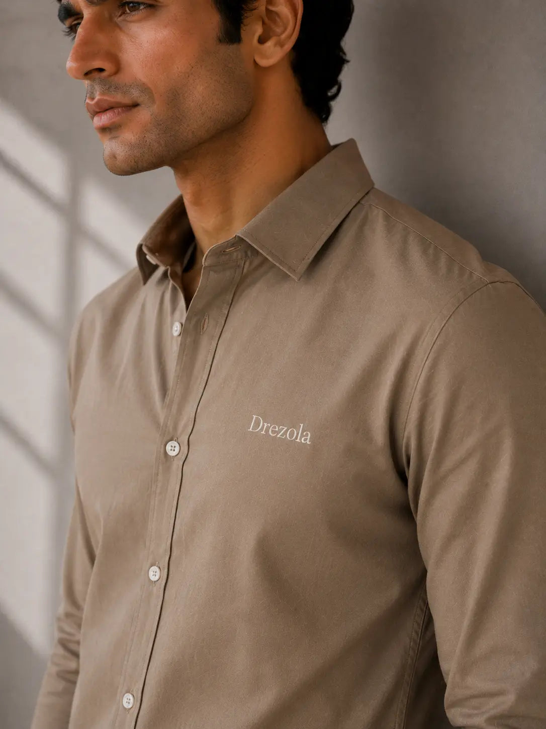 Men Beige Casual Shirt | Premium Cotton Blend Shirt for Men