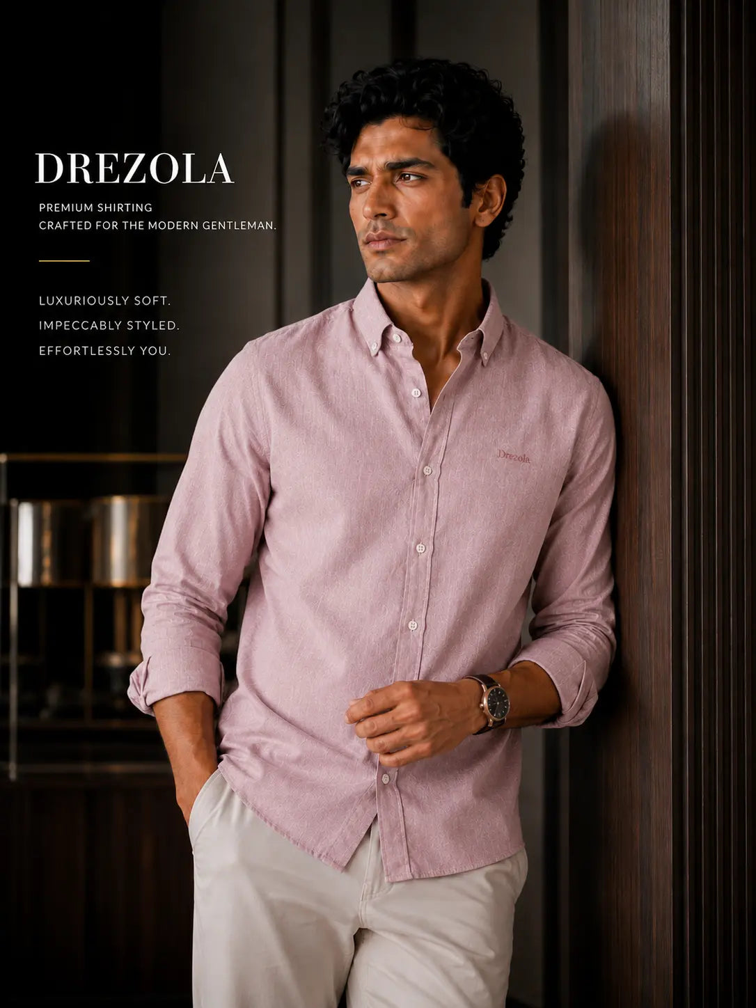 Men Dusty Pink Casual Shirt | Premium Cotton Blend Shirt for Men