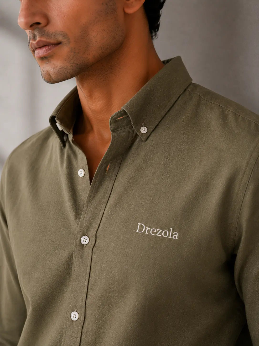 Men Olive Green Casual Shirt | Premium Cotton Blend Shirt for Men | Stylish Regular Fit