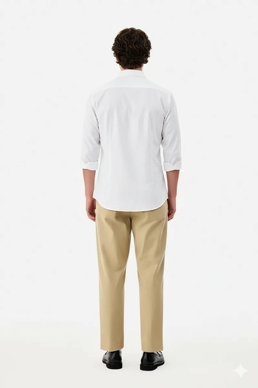 Best Premium Oxford Men’s White Cotton Casual Shirt – Slim Fit