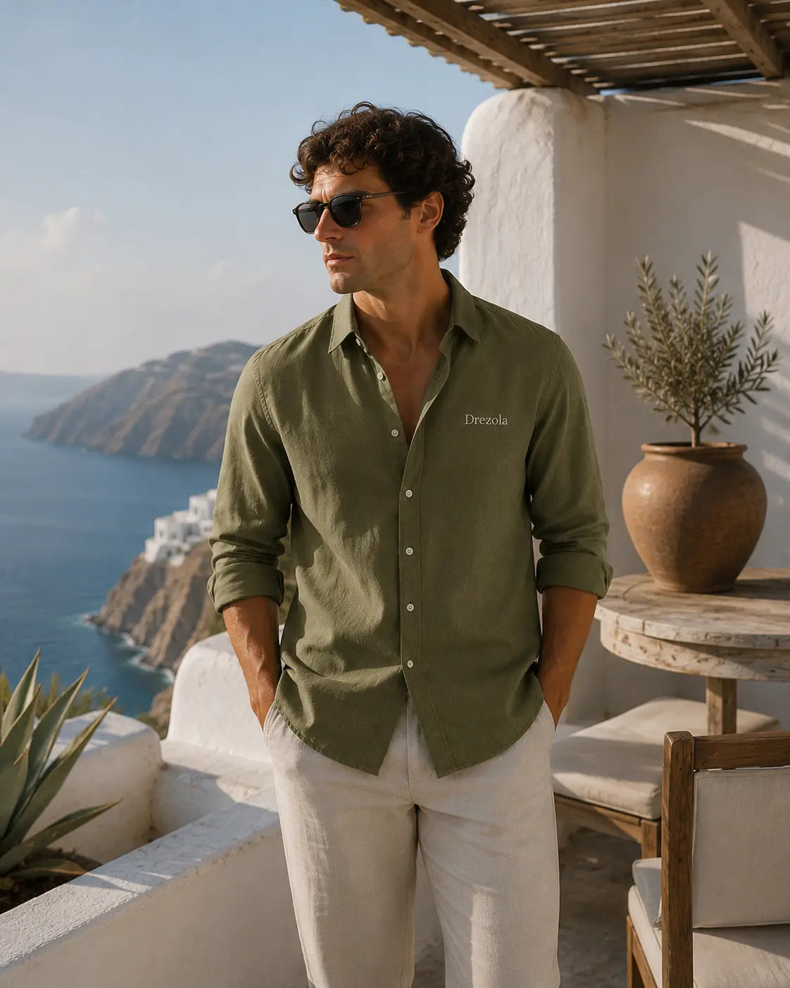 Men Olive Green Casual Shirt | Premium Cotton Blend Shirt for Men | Stylish Regular Fit