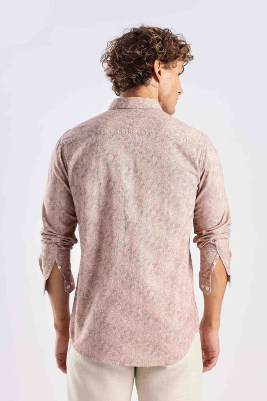 Drezola Dusty Rose Floral Print Shirt for Men | Best Casual Shirt for Men
