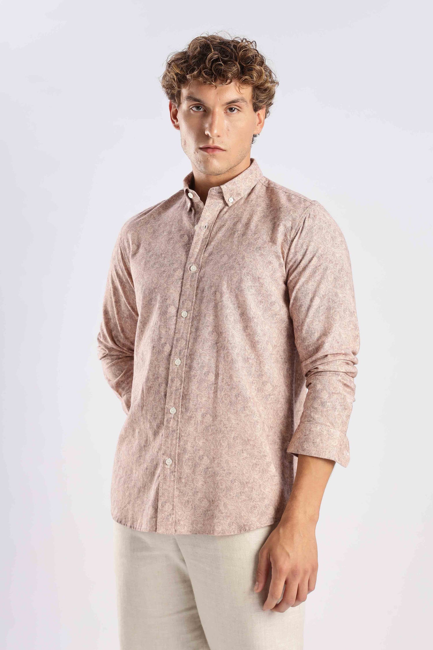 Drezola Dusty Rose Floral Print Shirt for Men | Best Casual Shirt for Men