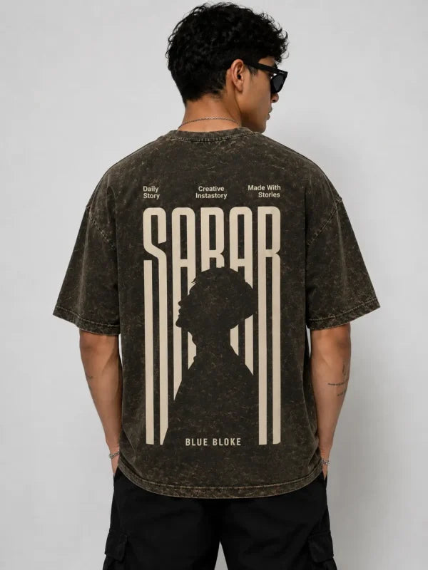 Men Oversized Acid Wash T-Shirt | Drop Shoulder Graphic Printed T-Shirt for Men