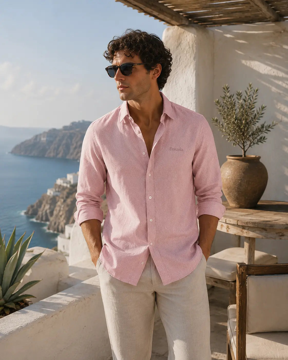 Men Dusty Pink Casual Shirt | Premium Cotton Blend Shirt for Men